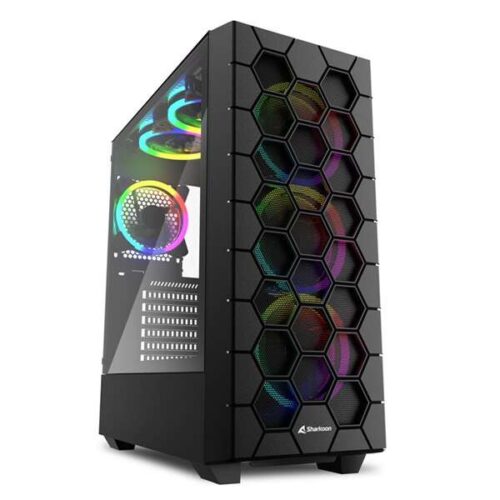 Sharkoon RGB Hex Tempered Glass Black 4044951037551