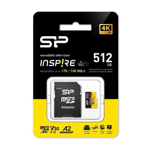 Silicon Power MicroSD kártya - 512GB microSDXC UHS-I U3