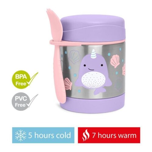 SKIP HOP Zoo Ételtermosz kanál/villával Narvál 325 ml