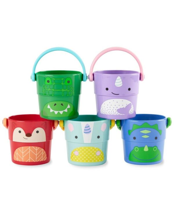 SKIP HOP Zoo vízi játék vödrök Stack&Pour 5db 9h+