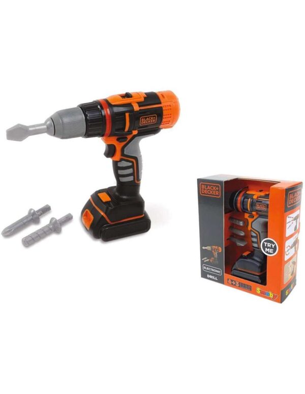 Smoby Black & Decker elektromos játék Fúrógép - fekete-narancs