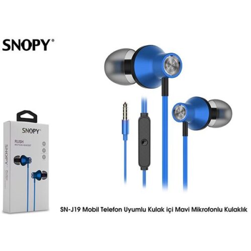 Snopy SN-J19 Kék Fülhallgató Mikrofonnal - 3.5mm Jack