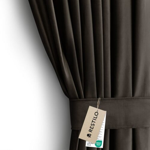 Sötétítő függöny VELVET barna ezüst  bársony 140x245 AmeliaHome