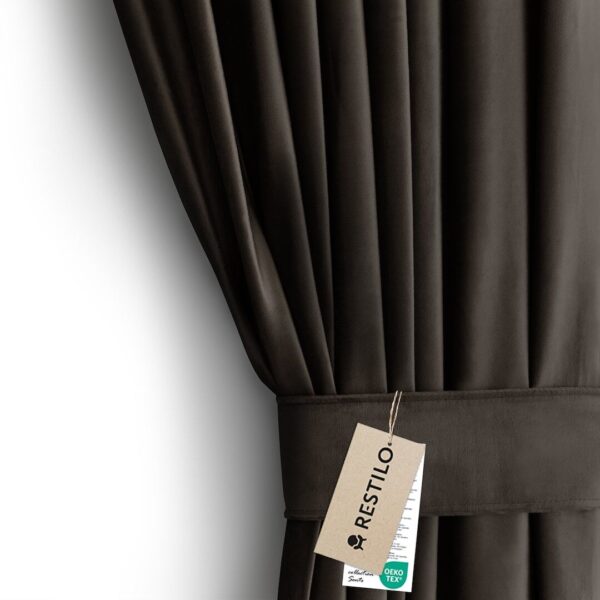 Sötétítő függöny VELVET barna ezüst  bársony 140x270 AmeliaHome