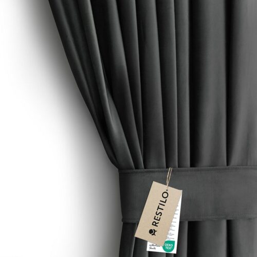 Sötétítő függöny VELVET grafitszürke ezüst  bársony 140x270 AmeliaHome