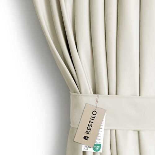 Sötétítő függöny VELVET krémű ezüst  bársony 140x270 AmeliaHome