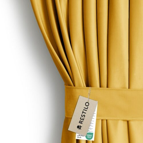 Sötétítő függöny VELVET mustársárga ezüst  bársony 140x245 AmeliaHome