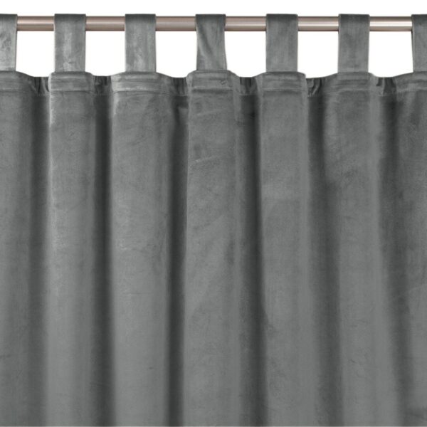 Sötétítő függöny VILA grafitszürke pántok 10 cm bársony 530x175 HOMEDE