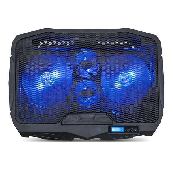 Spirit of Gamer AIRBLADE 600 BLUE Notebook Hűtőpad 17" - fekete