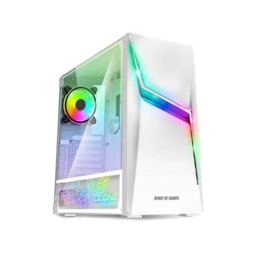 Spirit of Gamer Számítógépház - CLONE 4 White (fekete