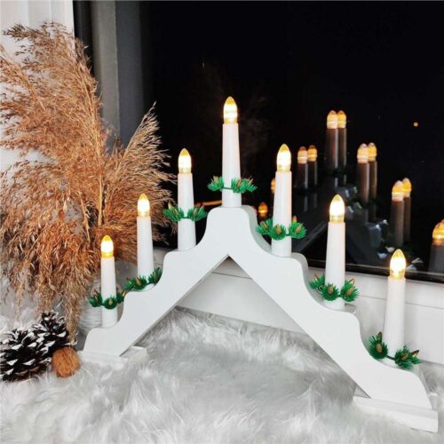 Springos 7 LED-es fa adventi gyertyatartó