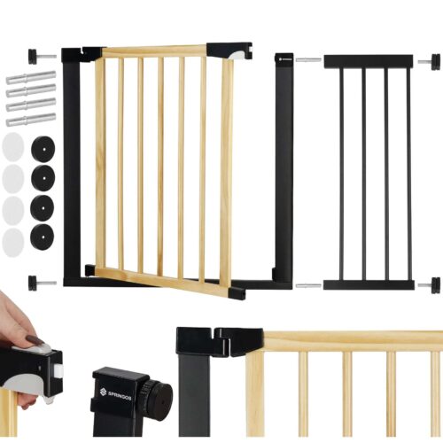 Springos Biztonsági kapu 103-110cm - Fekete