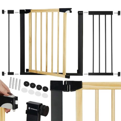 Springos Biztonsági kapu 110-117cm - Fekete