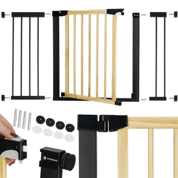 Springos Biztonsági kapu 117-124cm - Fekete