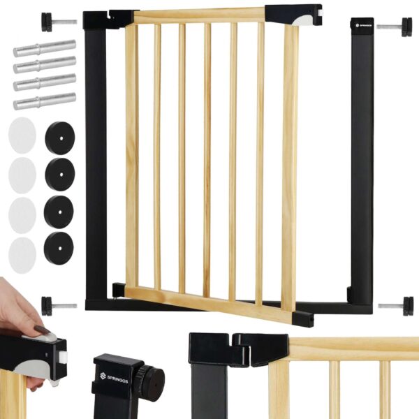 Springos Biztonsági kapu 75-82cm - Fekete