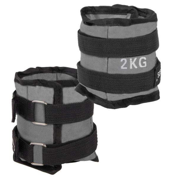 Springos Boka- és Csuklósúly - 2x2 kg - Szürke