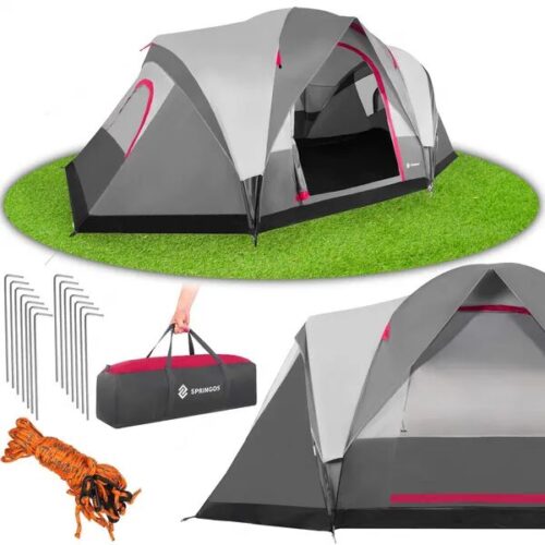 Springos Kempingsátor 450x215x180cm - Szürke
