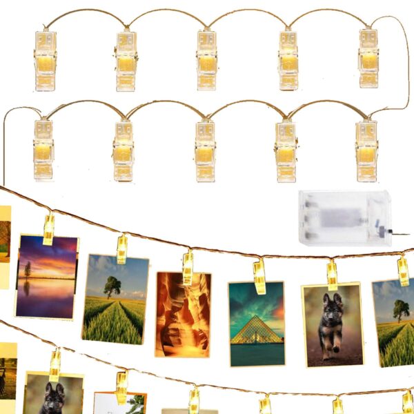 Springos kép csiptető dekoráció 10 led