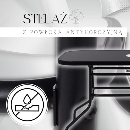 Springos kerti Asztal 140x80x70cm - Fekete