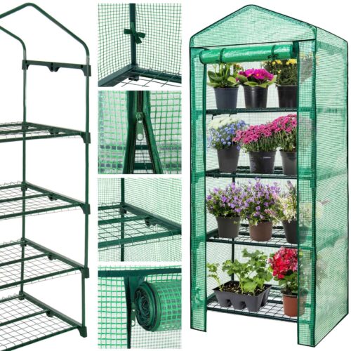 Springos kerti fóliás Üvegház 70x50x158cm 130g/m² - Zöld