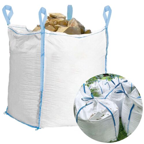 Springos kerti Gyűjtőzsák erősített füllel 900l 100x92x92cm - Fehér