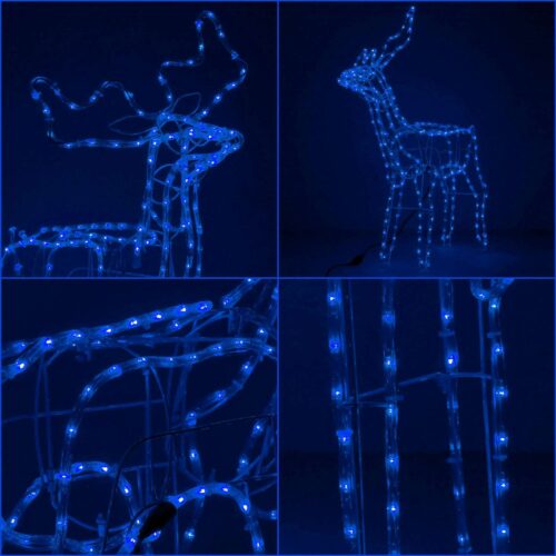 Springos LED Rénszarvas Dekoráció - Kék - 90cm