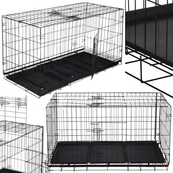 Springos összecsukható Kennel 130x60x70cm - Fekete