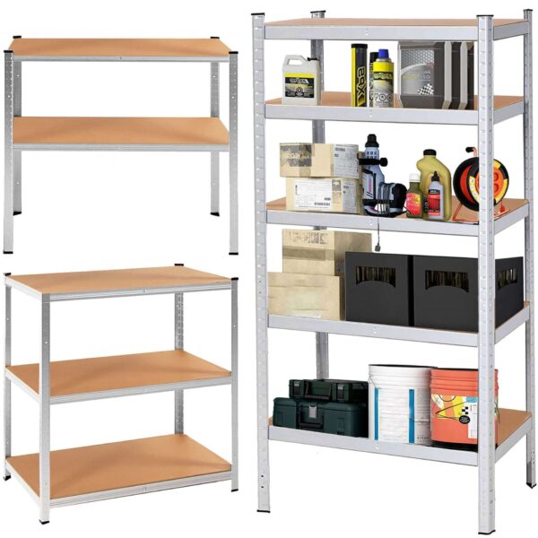 Springos Polcrendszer 5 MDF lappal 180x90x40cm 875kg teherbírással