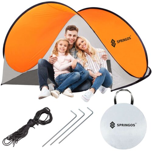 Springos pop up Strandsátor UV védelemmel 200x120cm - Narancssárg...