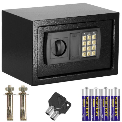 Springos számzáras elektronikus Széf  20x20x31cm - Fekete
