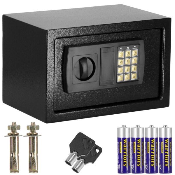 Springos számzáras elektronikus Széf  20x20x31cm - Fekete