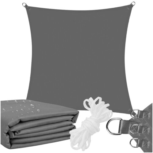 Springos szögletes Napvitorla 5x5m 160 g/m2 - Sötétszürke