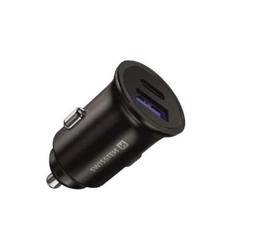 Swissten autós töltő adapter PowerDelivery USB-C + QuickCharge 3....