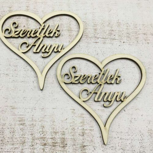 "Szeretlek Anyu" felirat szívben 2db/csomag