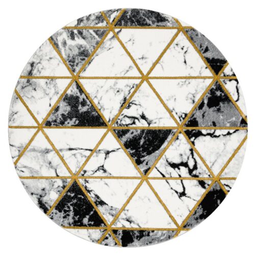 Szőnyeg kerek ESTEMA MARBLETRIANGLES fekete r120