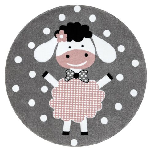 Szőnyeg kerek TINIES DOLLY szürke r120