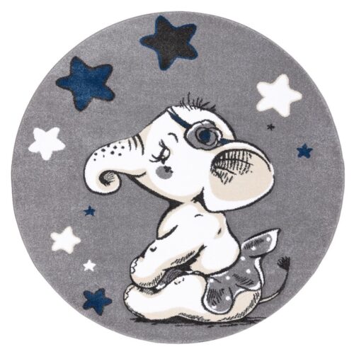 Szőnyeg kerek TINIES ELEPHANT szürke r140