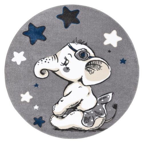 Szőnyeg kerek TINIES ELEPHANT szürke r160