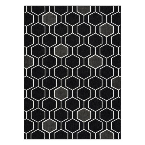 Szőnyeg WINK HEXAGON fekete 160x230