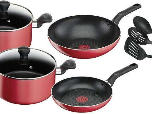 Tefal B243S987 Super Cook 9 részes Edénykészlet - piros