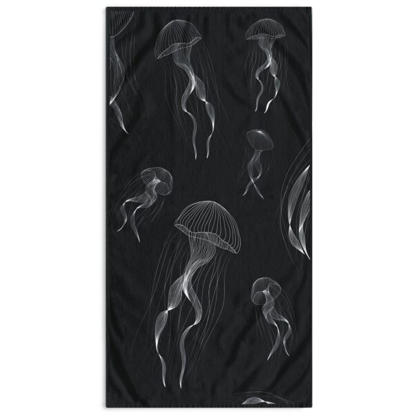 Törölköző JELLYFISH sötétkék sima klasszikus  elöl velúr
