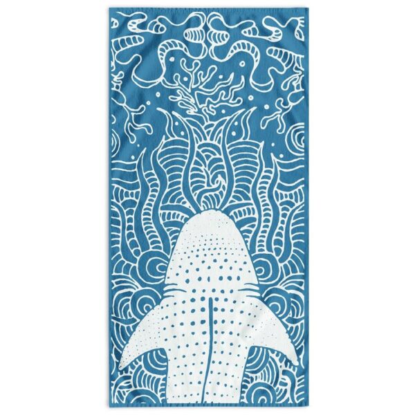 Törölköző SHARK kék sima klasszikus  elöl velúr