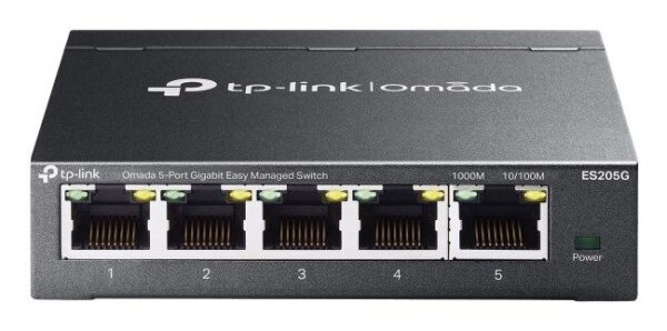 TP-Link Omada ES205G Managed Gigabit Ethernet PoE Fekete hálózati switch