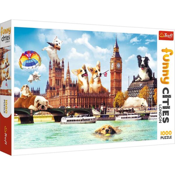 Trefl Puzzle Crazy City - Kutyák Londonban 1000db
