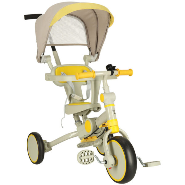 Tricikli TRIKE FIX V4 gyerekeknek sárga-szürke színben