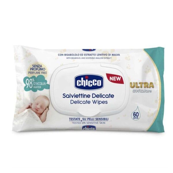 Ultra Soft & Pure törlőkendő 60 db illatmentes