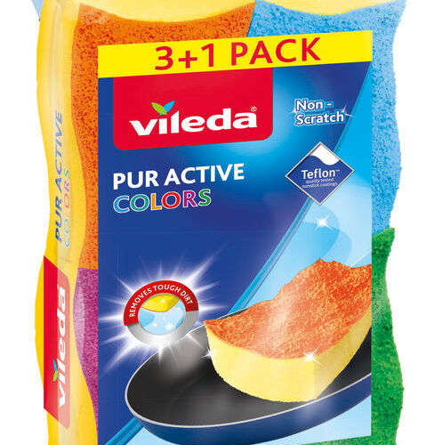 Vileda Color Pur Active Mosogatószivacs 3+1