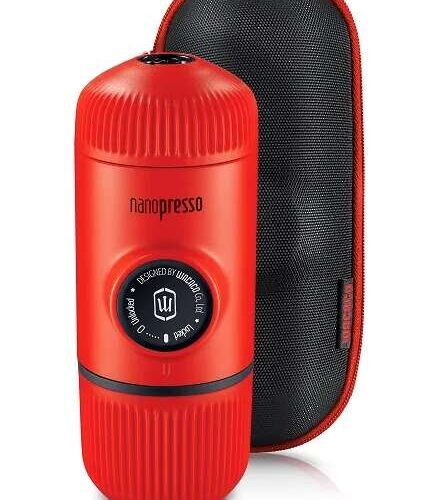 Wacaco Nanopresso Lávavörös hordozható kávéfőző + kemény védőtok