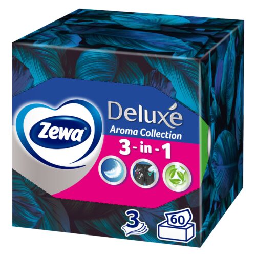 Zewa Deluxe 3 rétegű dobozos Papír zsebkendő - Aroma Collection 60db