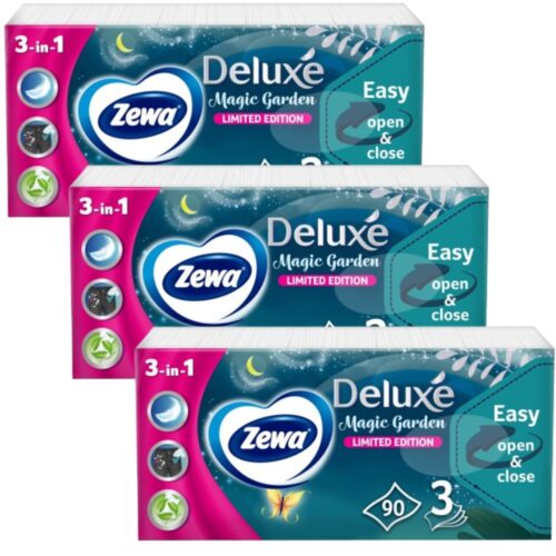 Zewa Deluxe 3 rétegű Papír zsebkendő - Limited Edition 3x90db